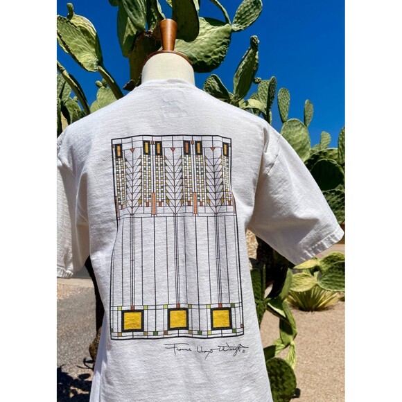Frank Lloyd Wright T-Shirt Womens Small Graphic Southwest T-Shirt Small Cream S - Picture 11 of 14